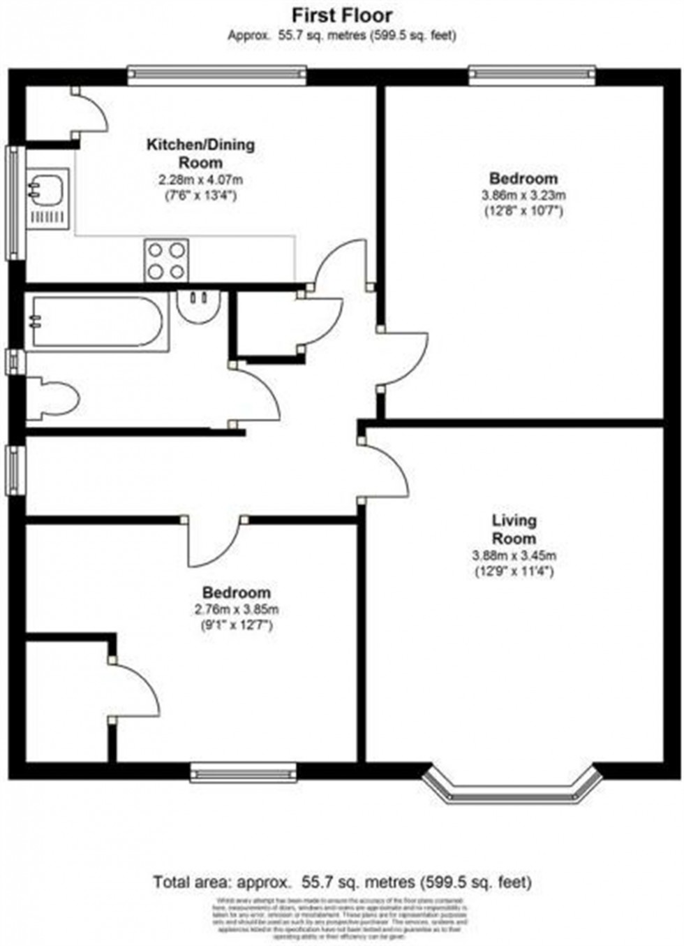 Floorplan for Bedfont Close, FELTHAM