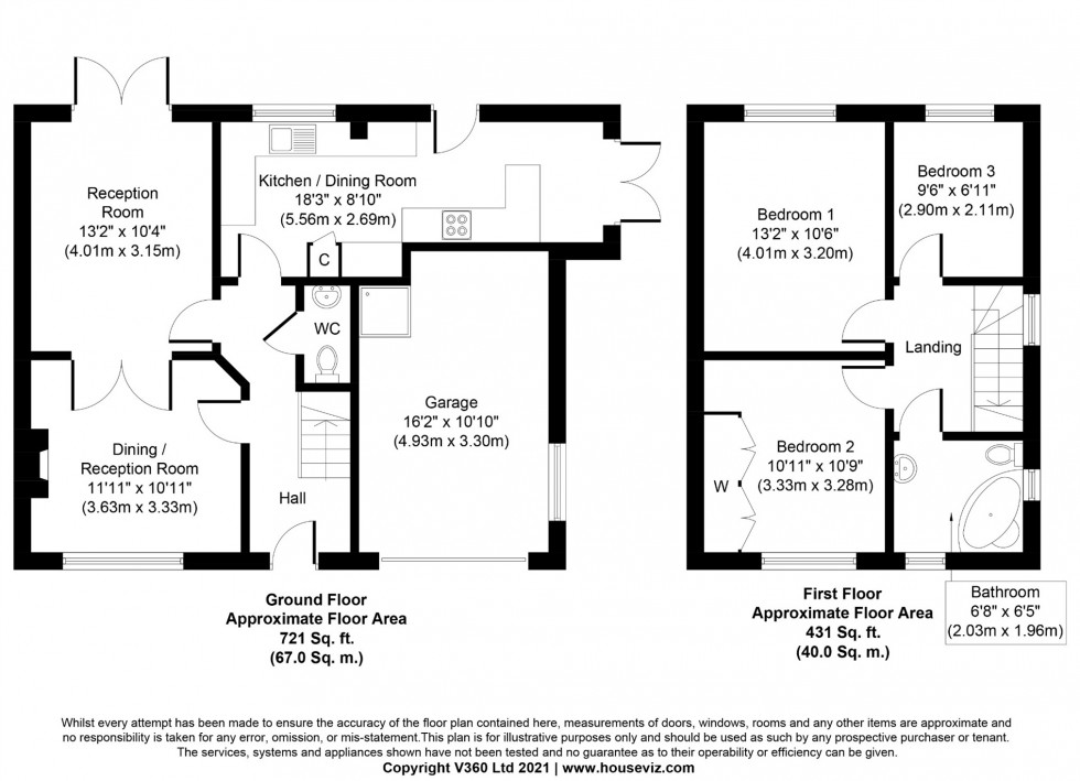 Floorplan for Ruskin Road, Staines-upon-Thames