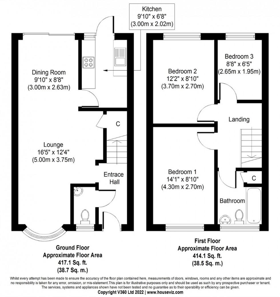 Floorplan for Garrick Close, STAINES-UPON-THAMES