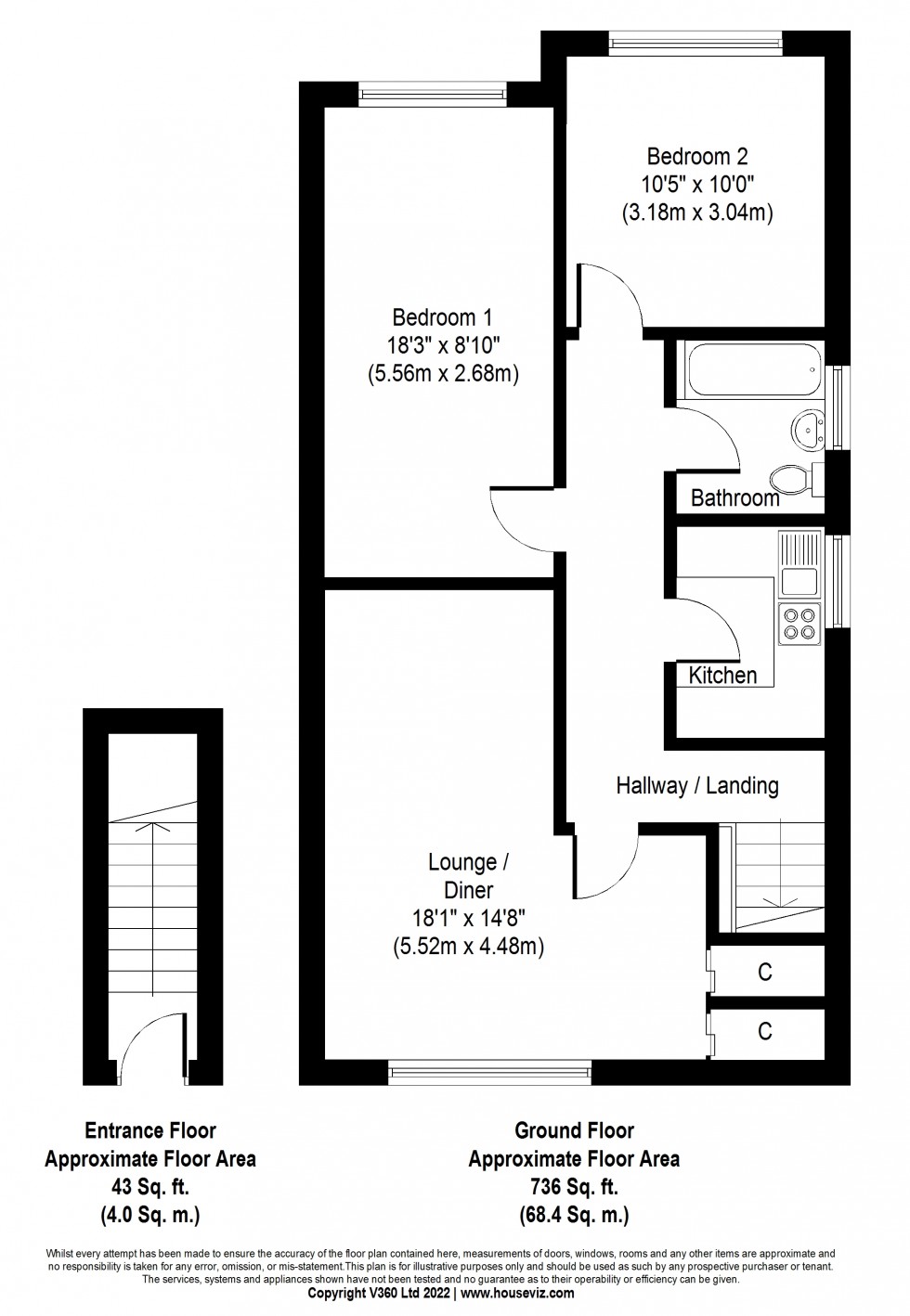 Floorplan for Avondale Avenue, STAINES-UPON-THAMES
