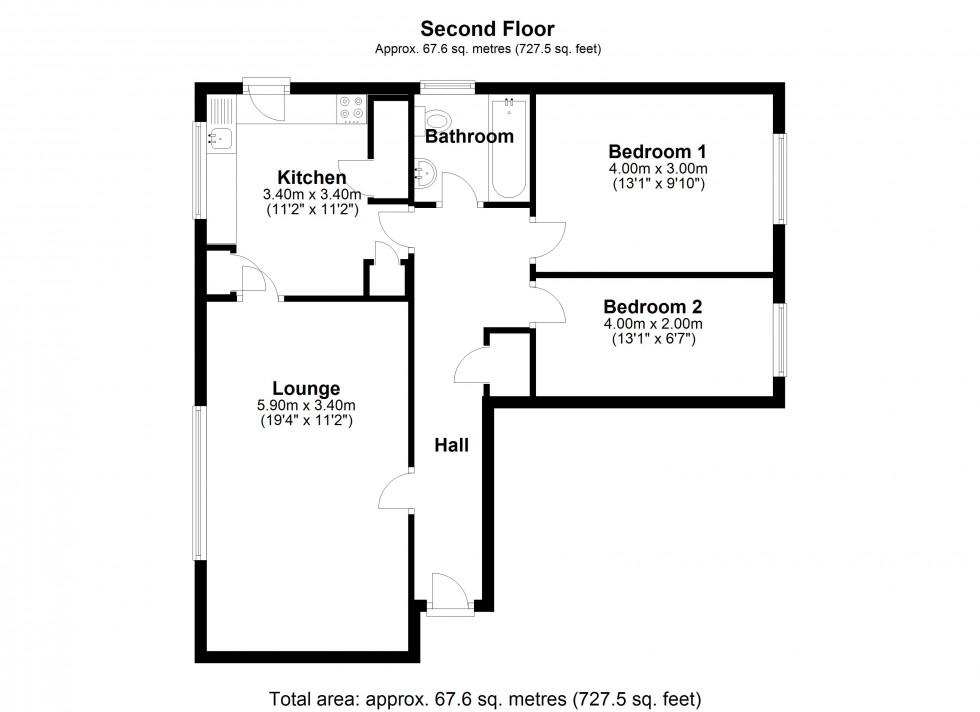 Floorplan for Laleham Road, STAINES-UPON-THAMES