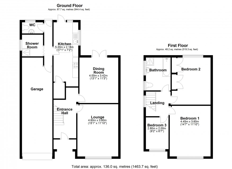 Floorplan for Brightside Avenue, Staines-upon-Thames, Surrey