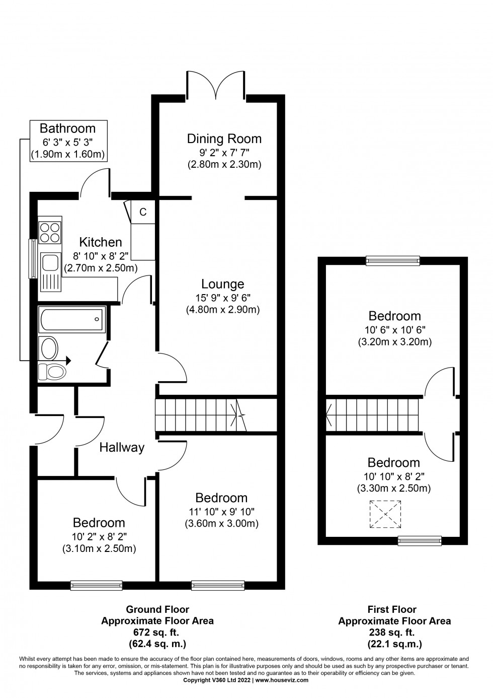 Floorplan for Clare Road, Staines-upon-Thames, Surrey