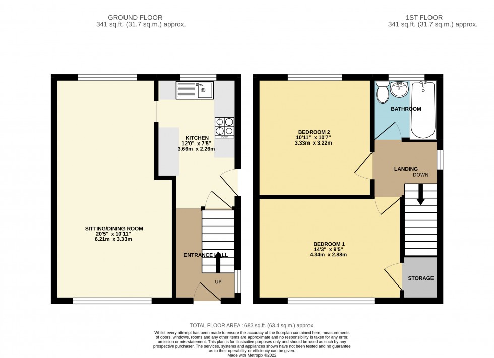 Floorplan for Hadrian Close, Staines-upon-Thames, Surrey