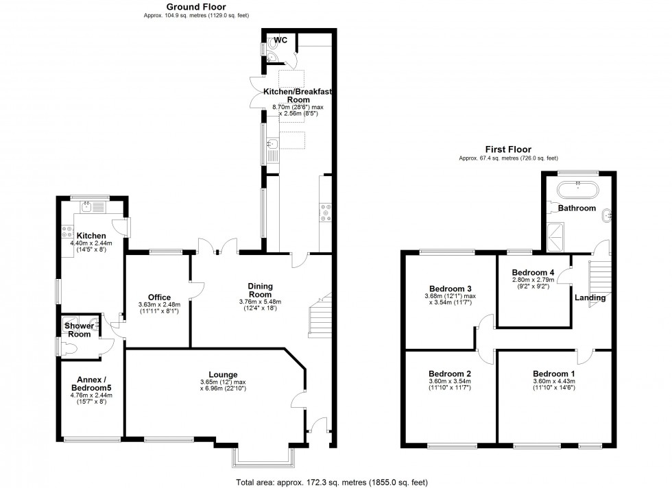 Floorplan for Portland Road, Ashford, Surrey