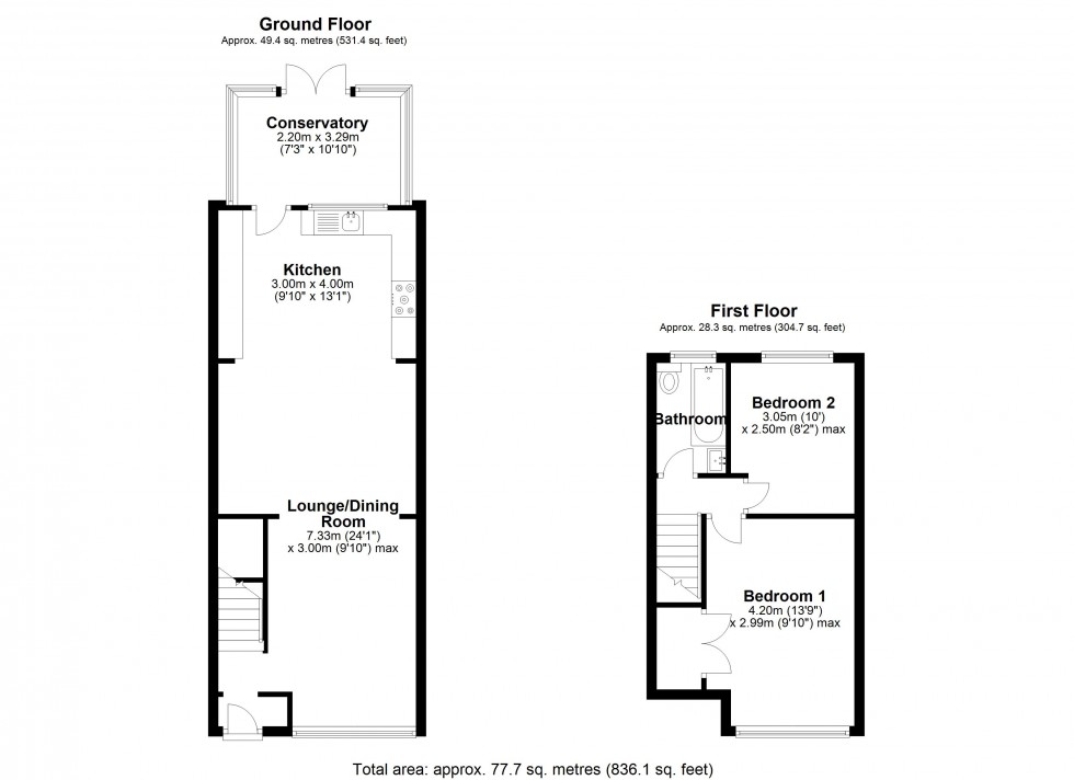Floorplan for Ravensbourne Avenue, Staines-upon-Thames, Surrey