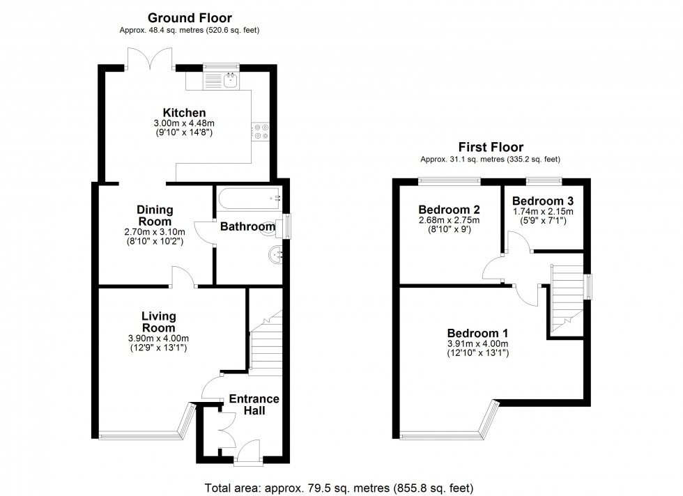 Floorplan for Ellington Road, Feltham, Greater London