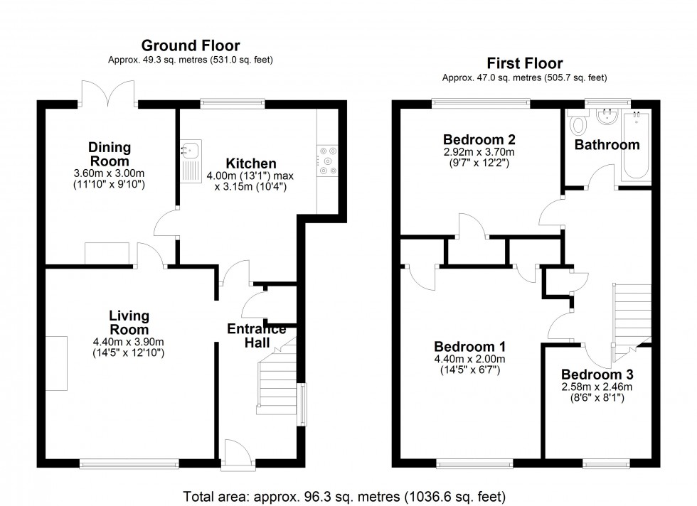 Floorplan for Brookside Avenue, Ashford, Surrey
