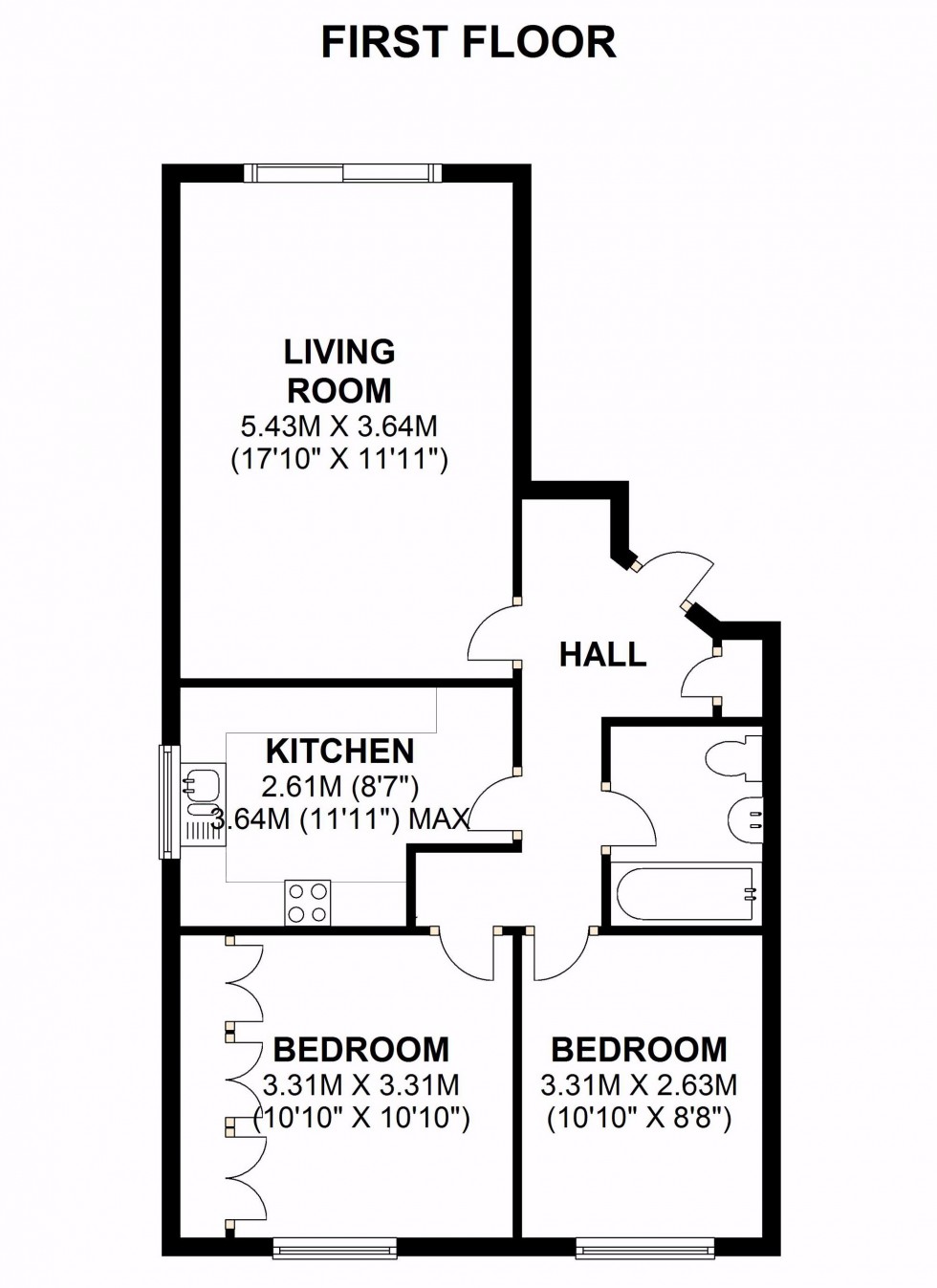 Floorplan for Riverside Road, STAINES