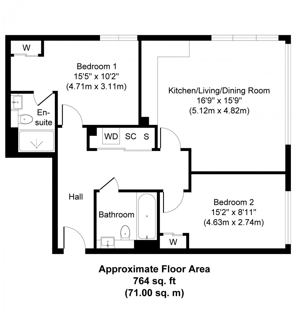 Floorplan for Fairfield Avenue, Staines-upon-Thames, Surrey