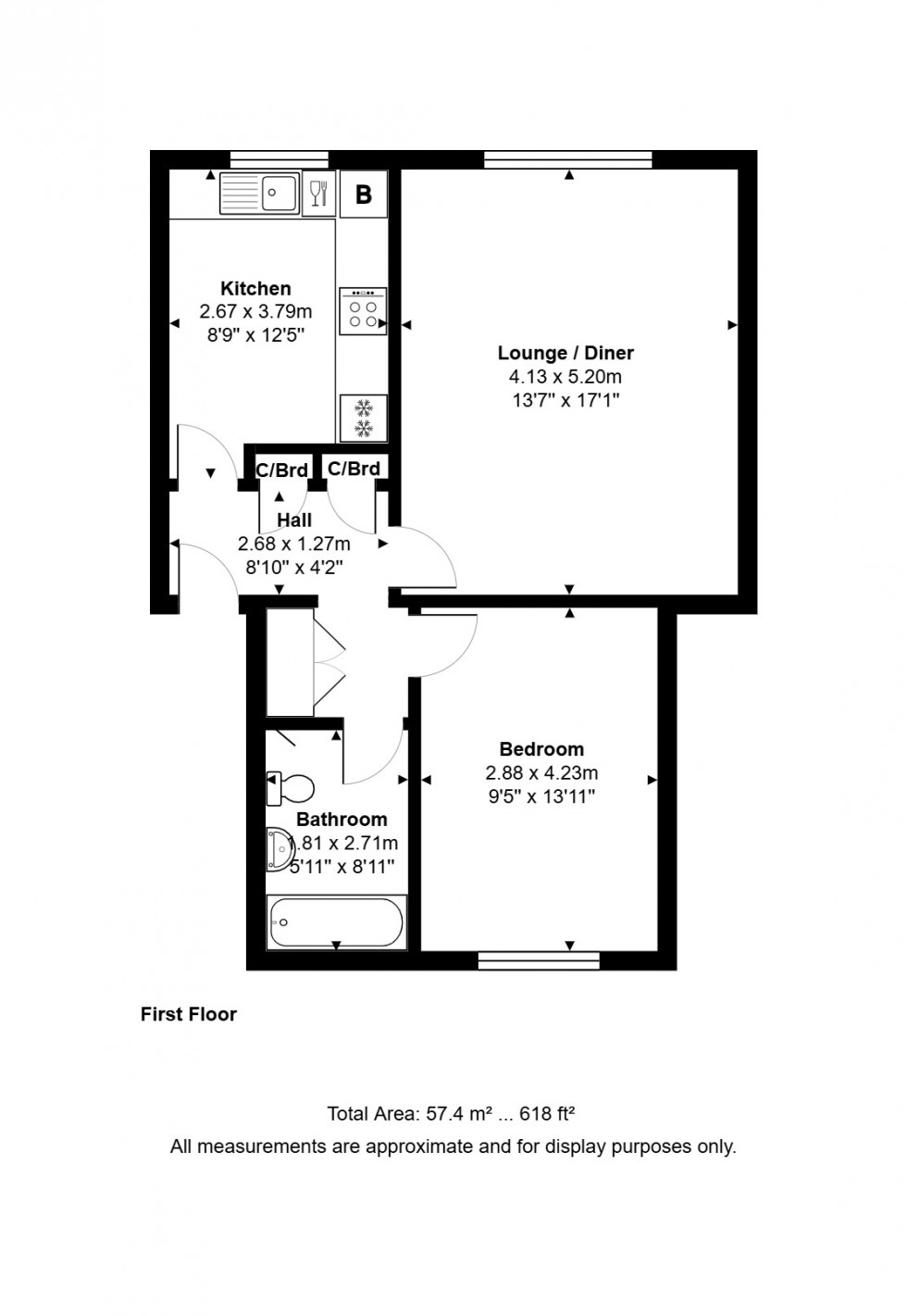Floorplan for Rosefield Road, Staines-upon-Thames, Surrey