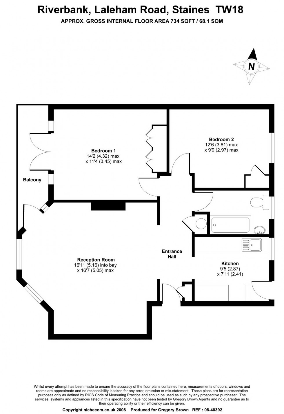 Floorplan for Laleham Road, Staines-upon-Thames, Surrey