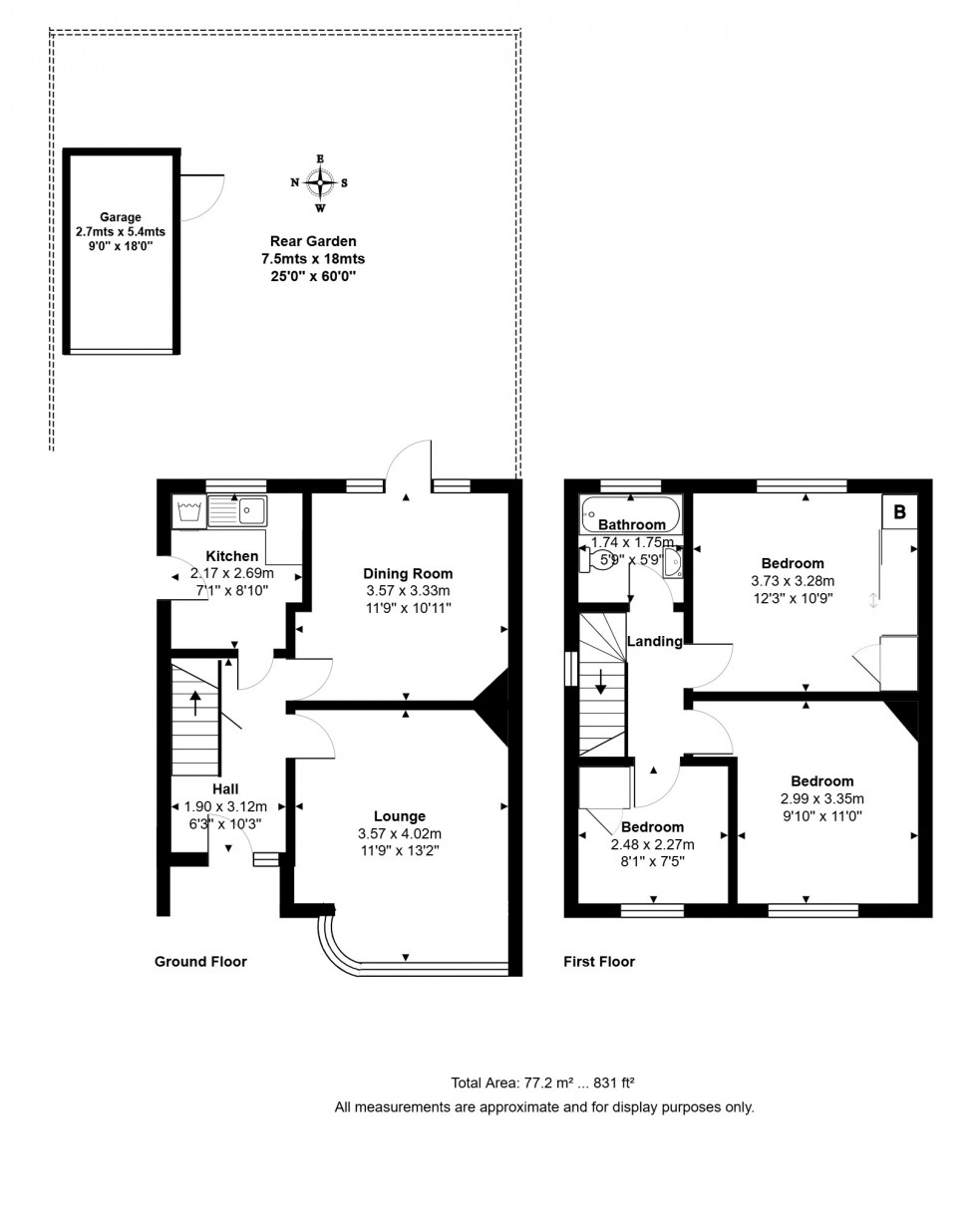 Floorplan for Brightside Avenue, Staines-upon-Thames, Surrey