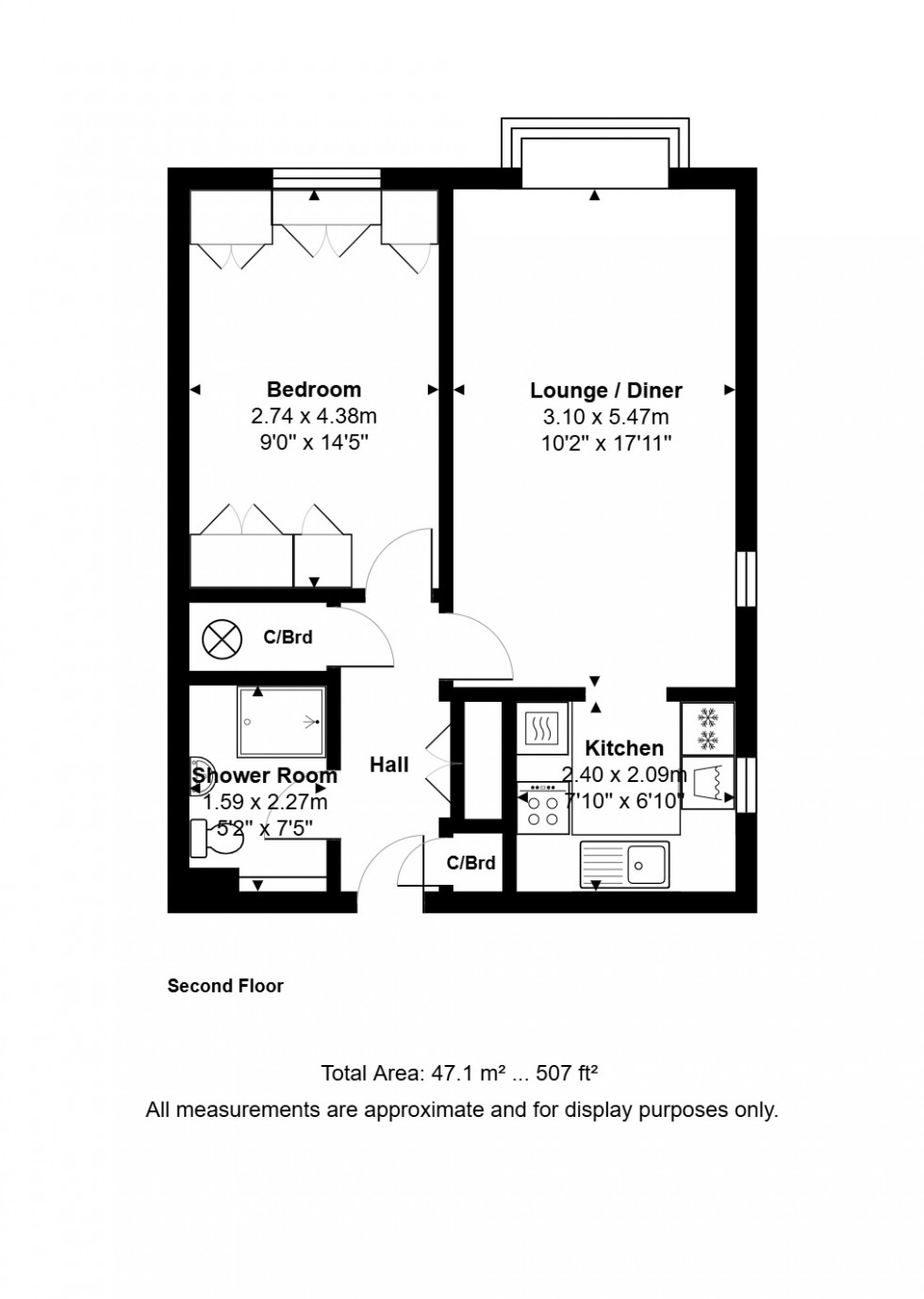 Floorplan for Farm Close, Staines-upon-Thames, Surrey