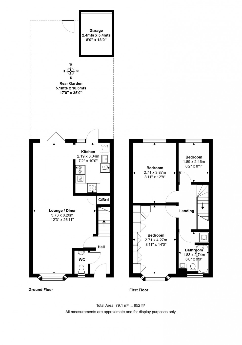 Floorplan for Garrick Close, Staines-upon-Thames, Surrey