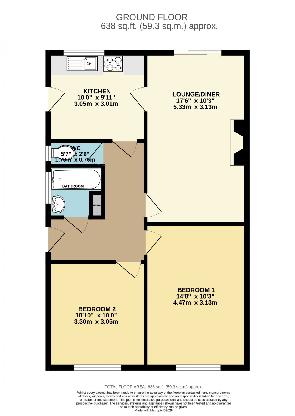 Floorplan for Brightside Avenue, Staines-upon-Thames, Surrey