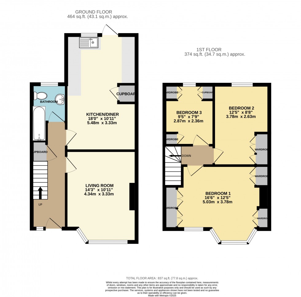 Floorplan for Evelyn Crescent, Sunbury-on-Thames, Surrey
