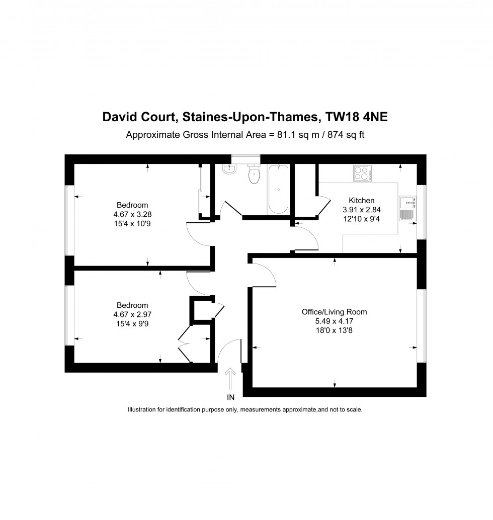 Floorplan for Rosefield Road, Staines-upon-Thames, Surrey