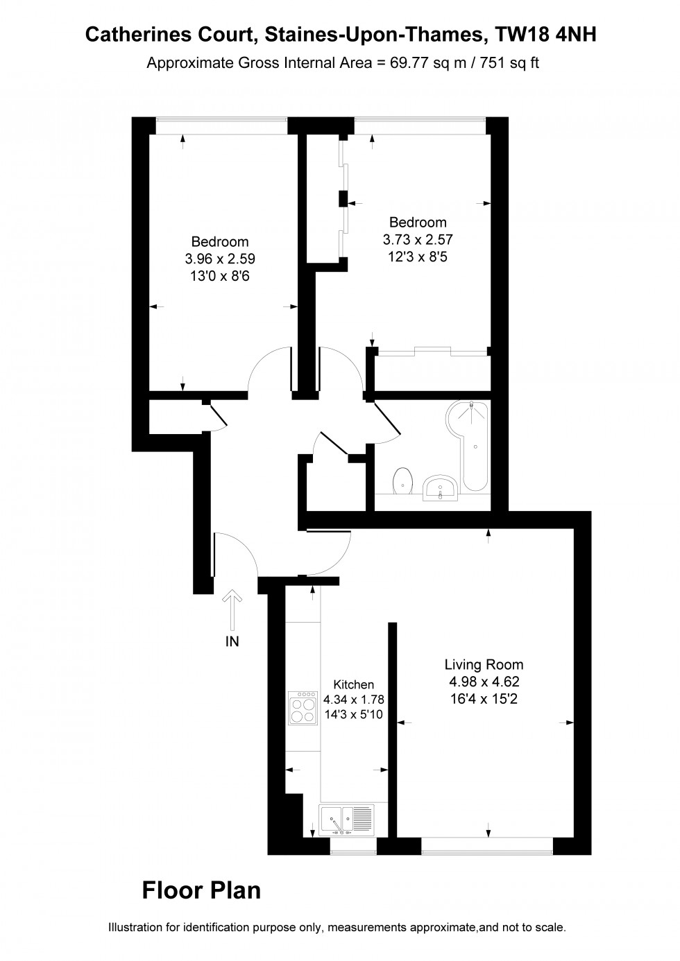 Floorplan for Rosefield Road, Staines-upon-Thames, Surrey