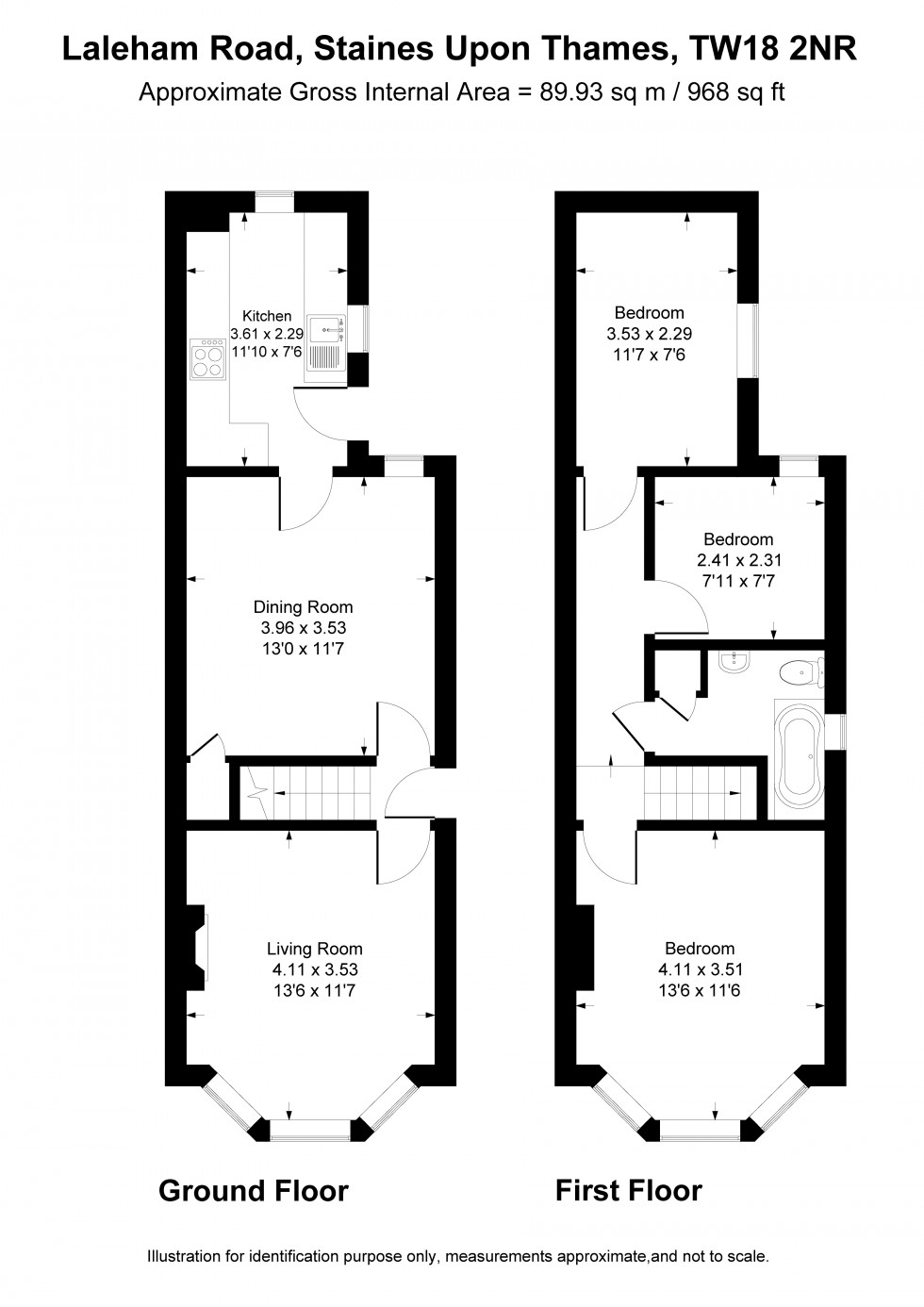 Floorplan for Laleham Road, Staines-upon-Thames, Surrey