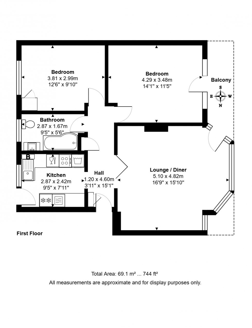 Floorplan for Laleham Road, Staines-upon-Thames, Surrey