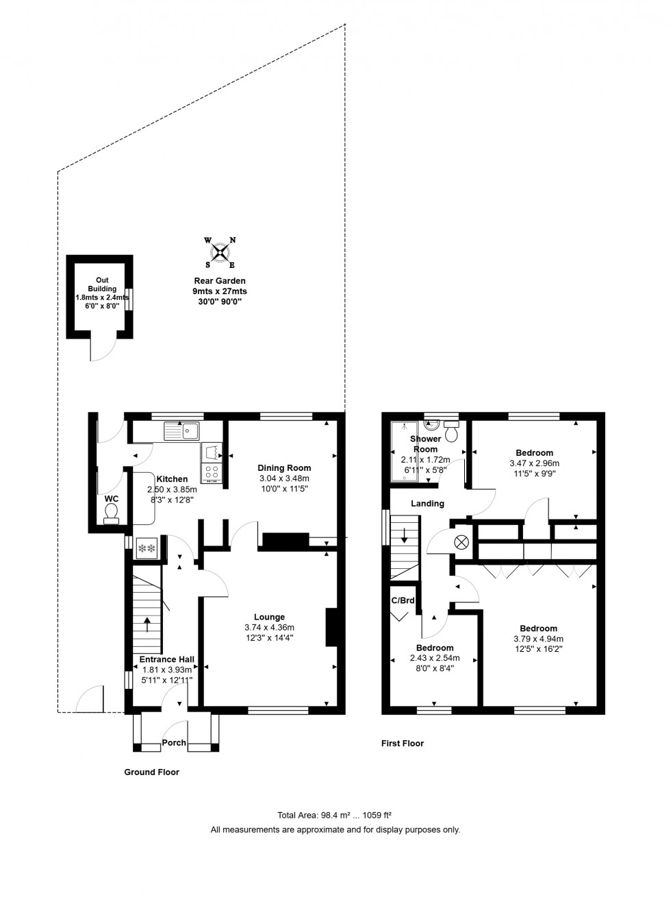 Floorplan for Brookside Avenue, Ashford, Surrey