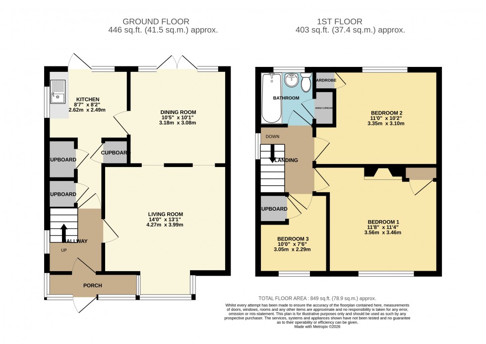 Floorplan for Brookside Avenue, Ashford, Surrey