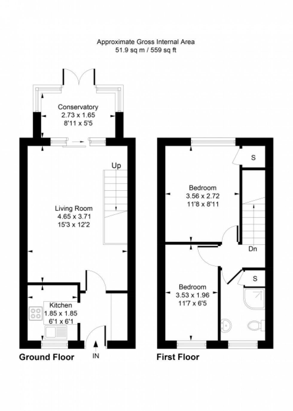 Floorplan for The Heathers, Staines-upon-Thames, Surrey