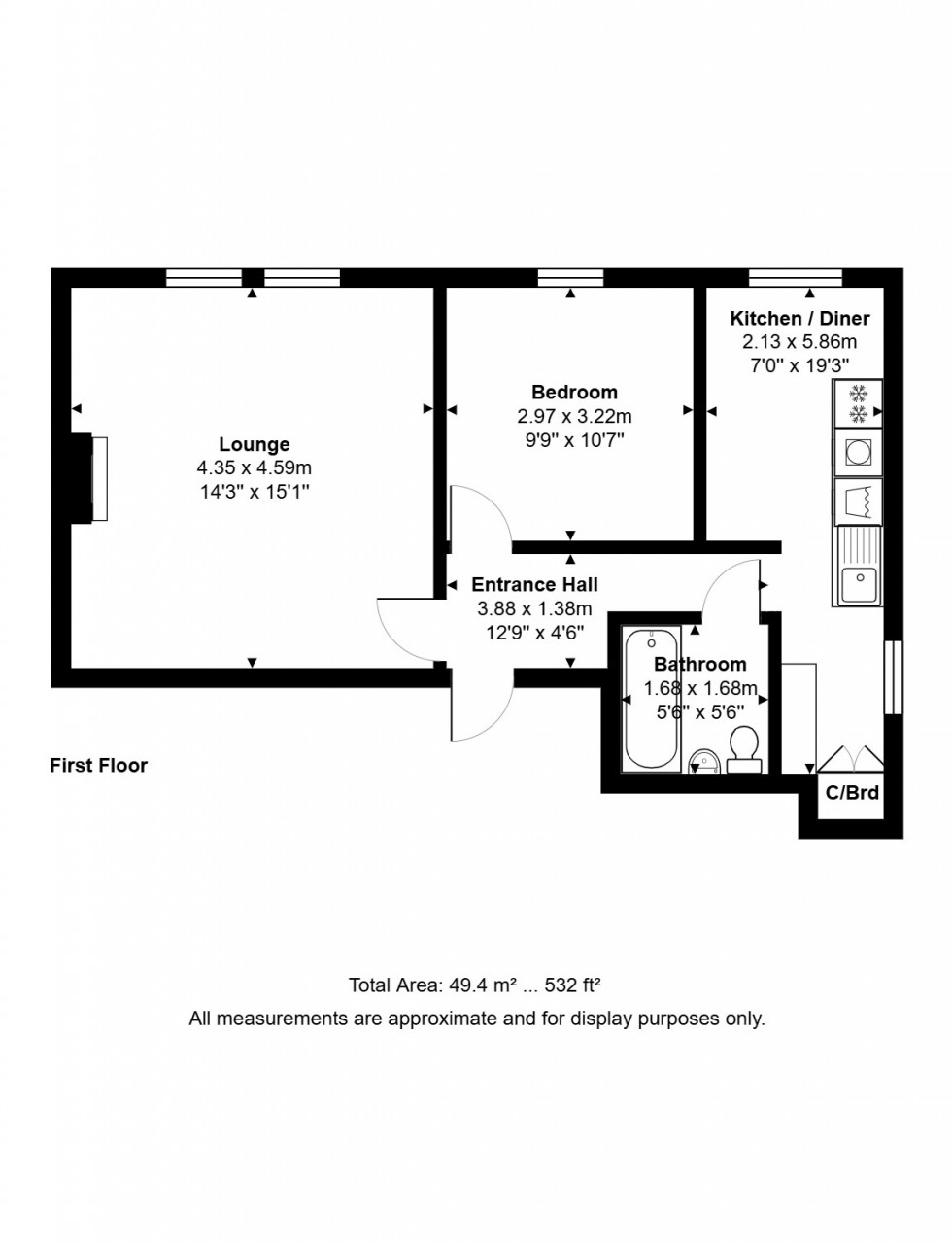 Floorplan for Leacroft, Staines-upon-Thames, Surrey