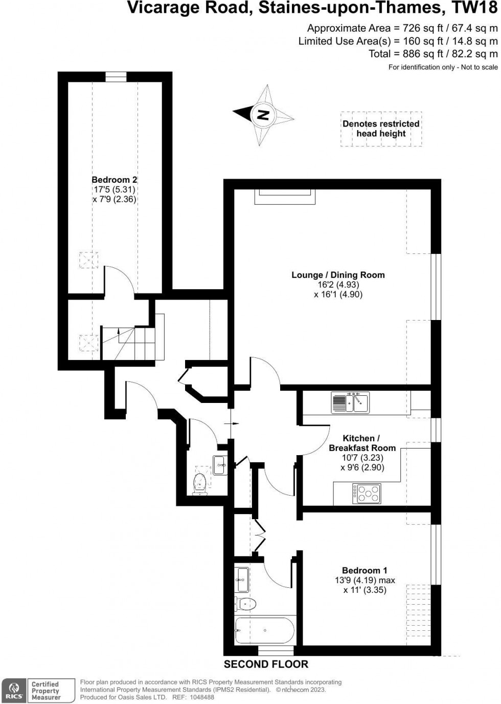 Floorplan for Vicarage Road, Staines-upon-Thames, Surrey