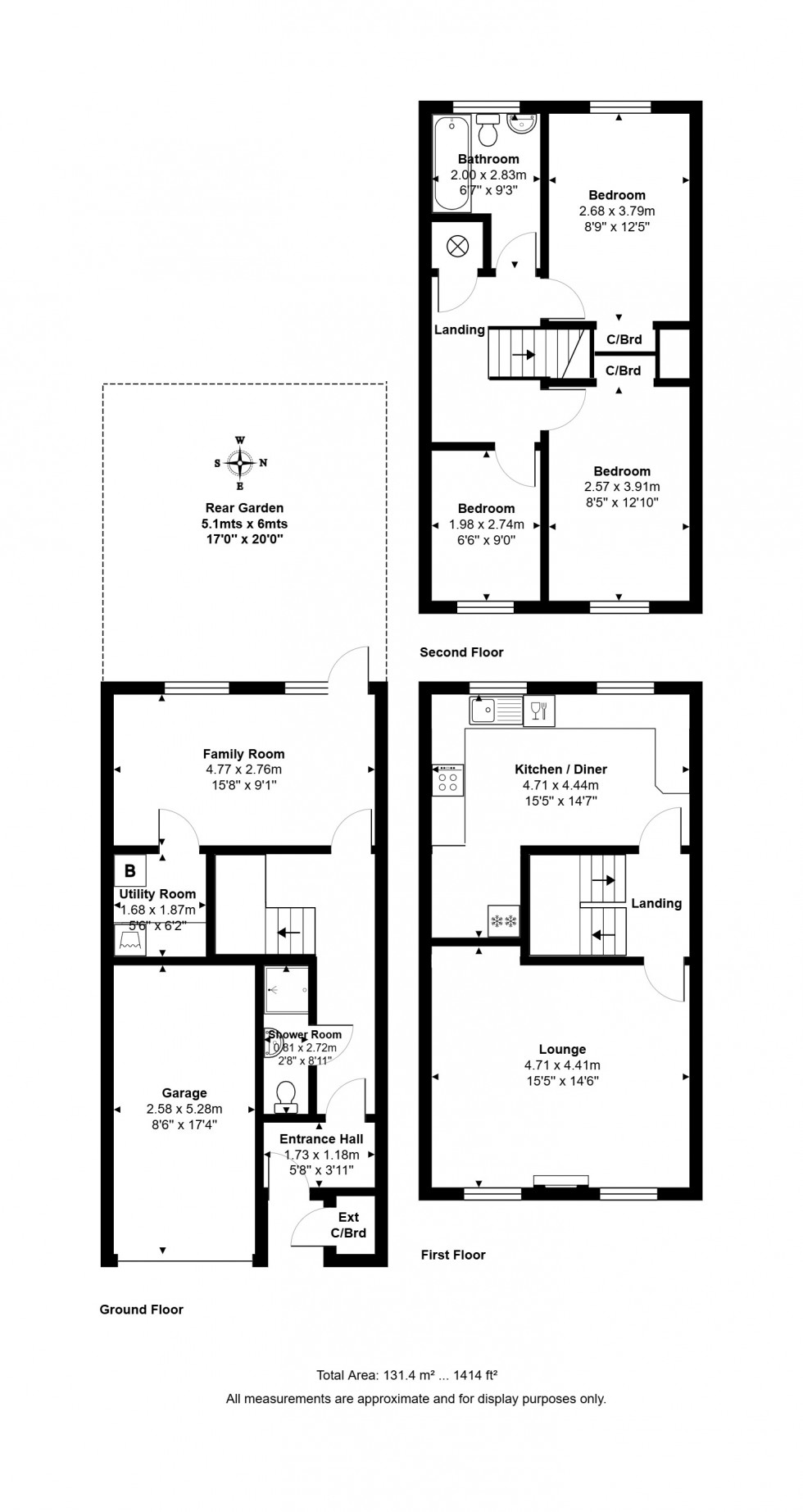 Floorplan for Plover Close, Staines-upon-Thames, Surrey