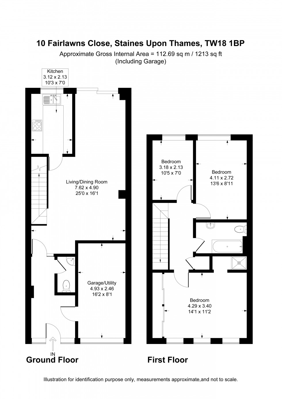 Floorplan for Fairlawns Close, Staines-upon-Thames, Surrey