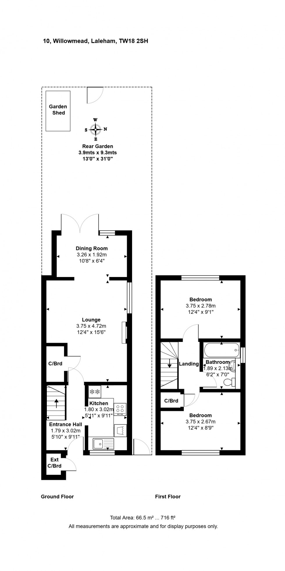 Floorplan for Willowmead, Staines-upon-Thames, Surrey