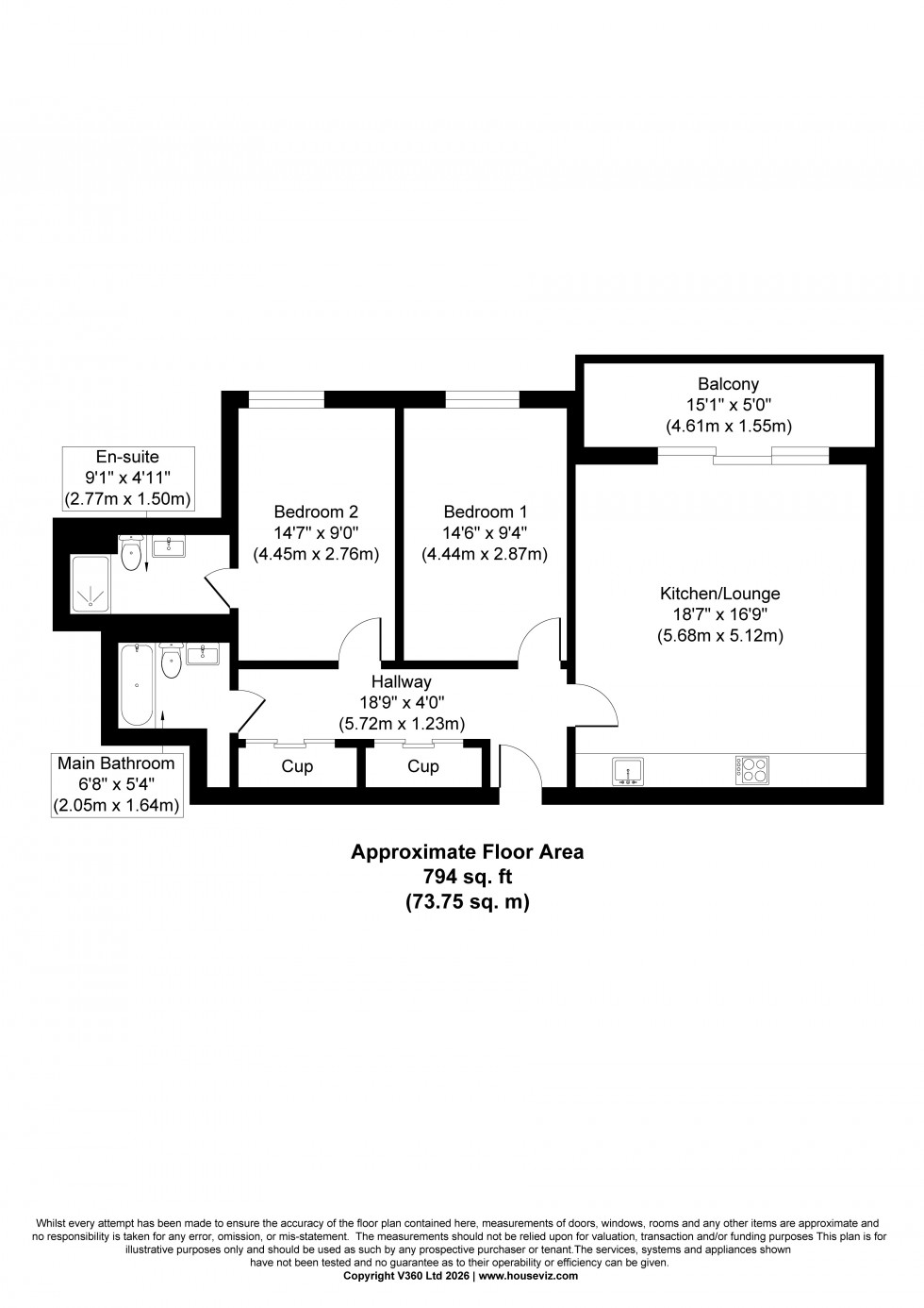 Floorplan for Fairfield Avenue, Staines-upon-Thames, Surrey