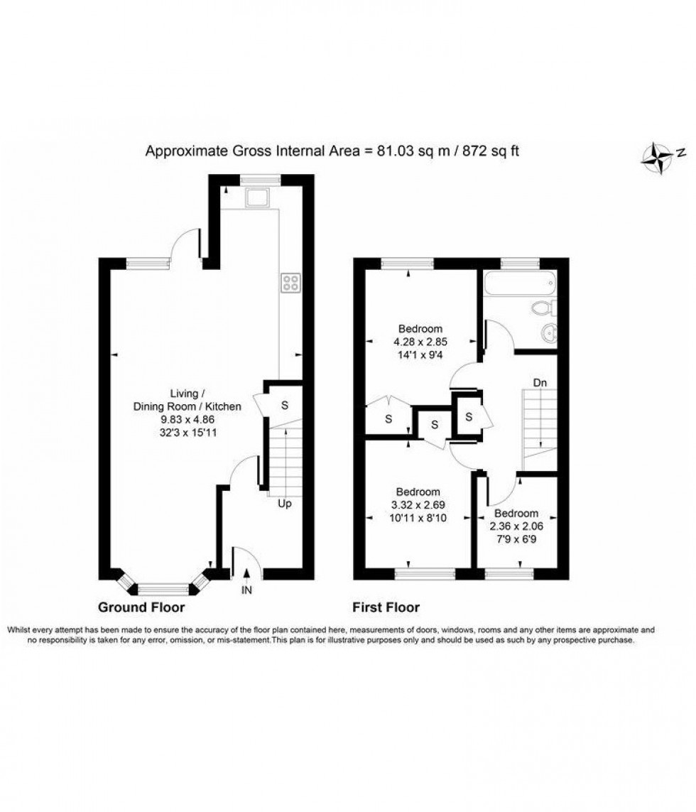 Floorplan for Chestnut Manor Close, Staines-upon-Thames, Surrey
