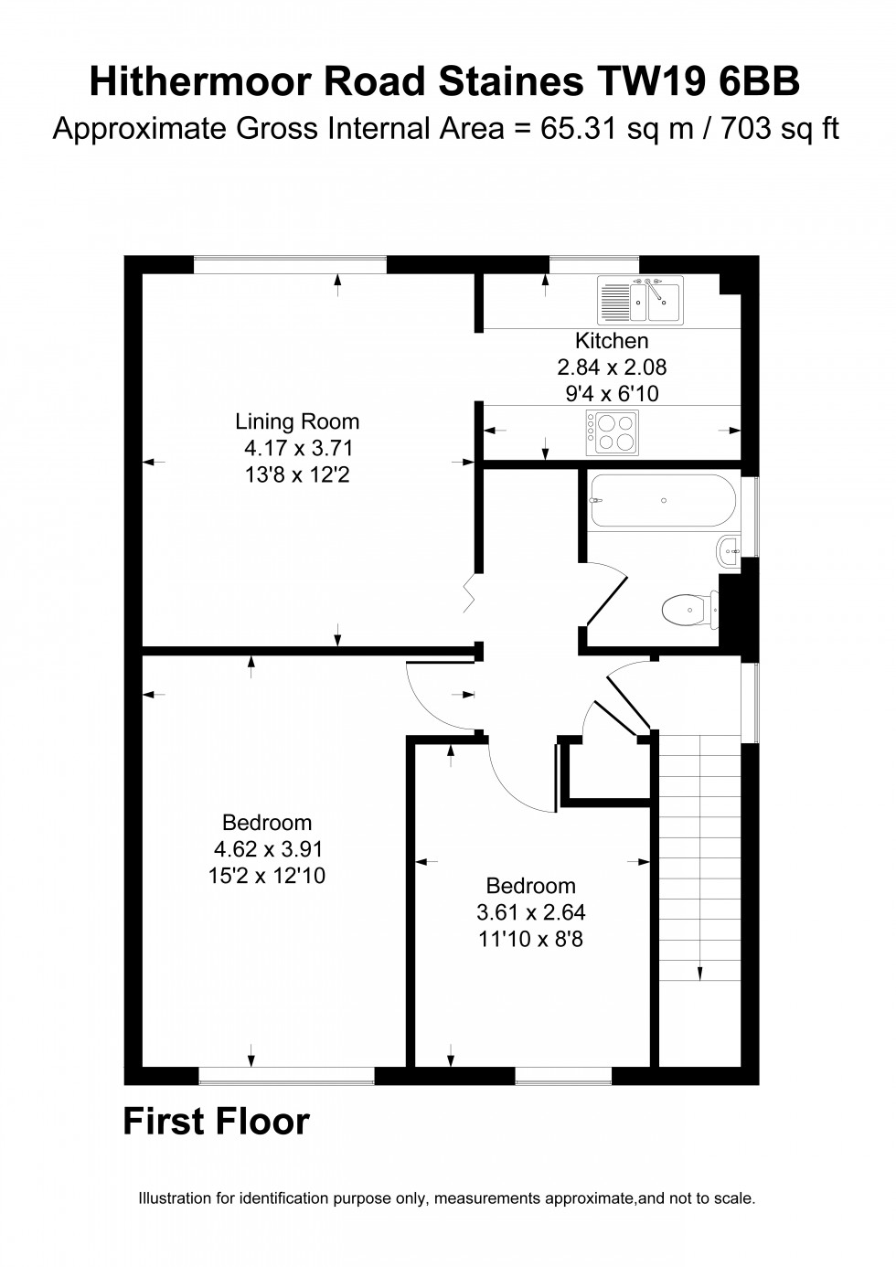 Floorplan for Hithermoor Road, Staines-upon-Thames, Surrey