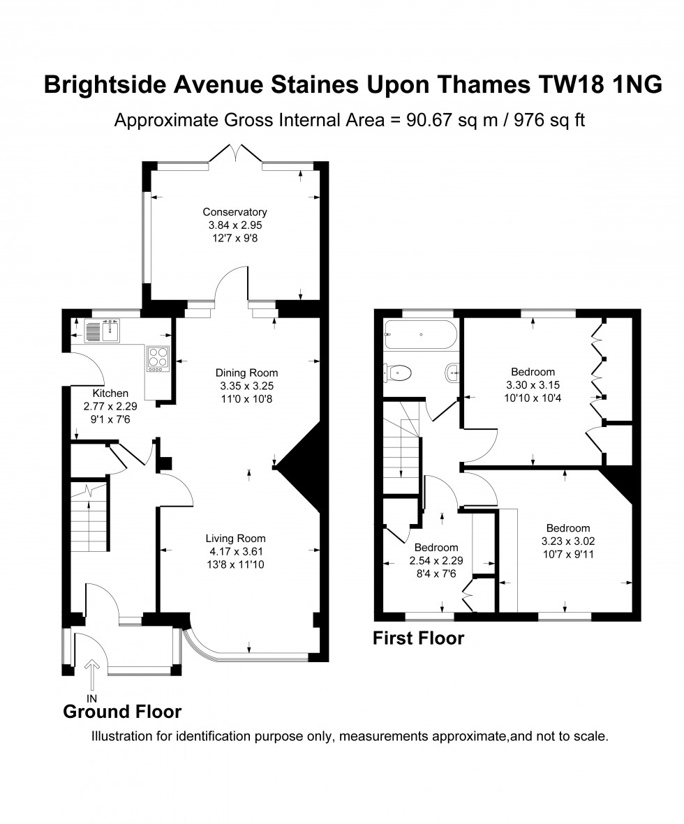 Floorplan for Brightside Avenue, Staines-upon-Thames, Surrey