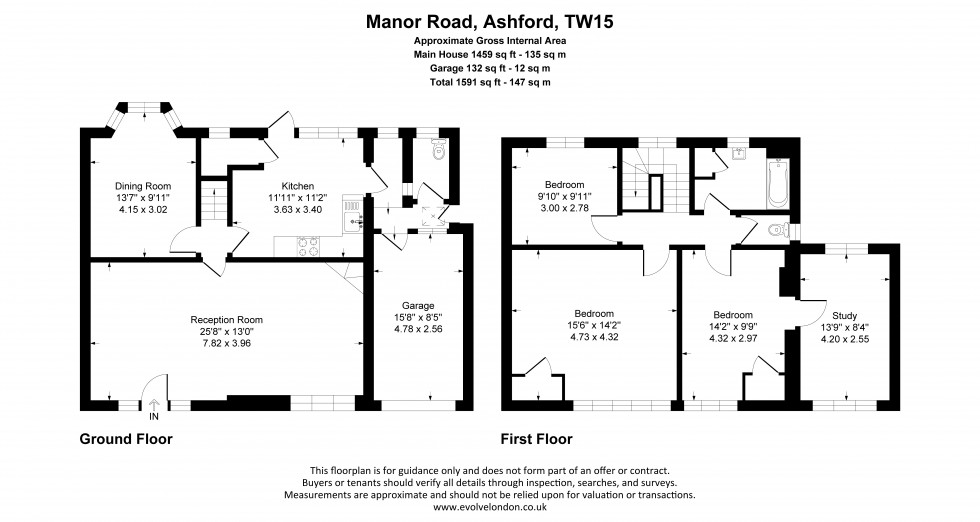Floorplan for Manor Road, Ashford, Surrey