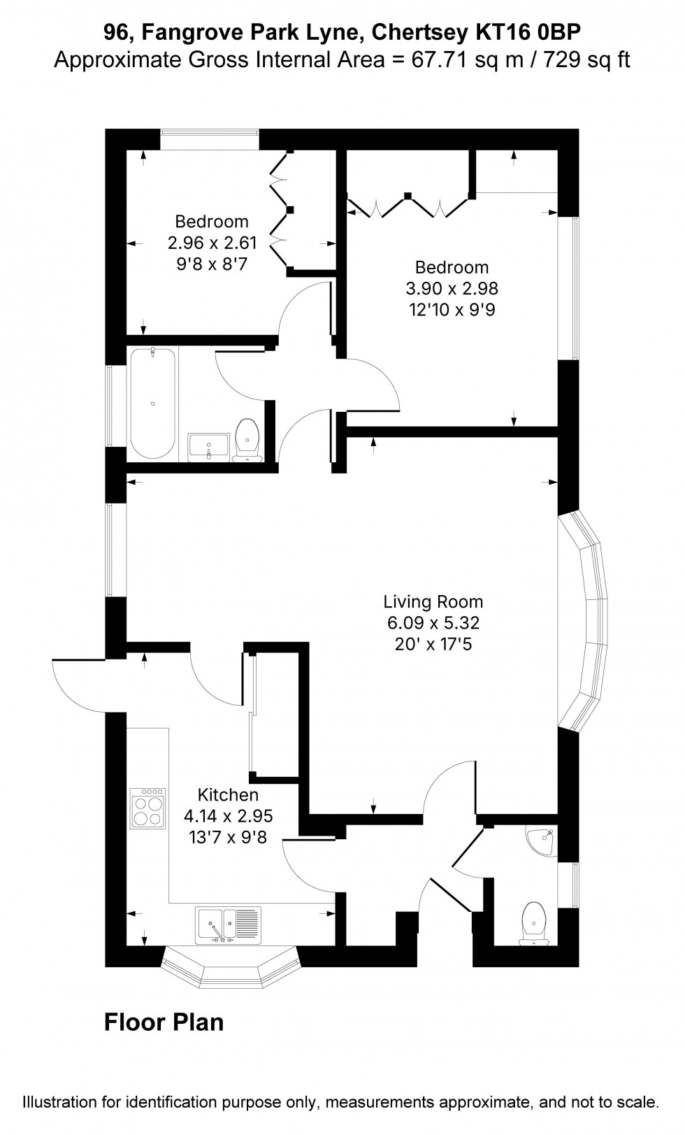 Floorplan for Lyne, Chertsey, Surrey