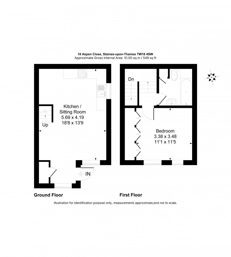 Floorplan for Aspen Close, Staines-upon-Thames, Surrey