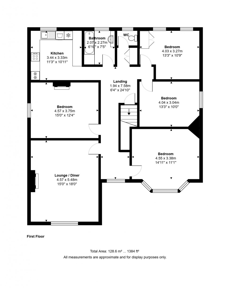 Floorplan for Elmwood Avenue, Feltham, Greater London