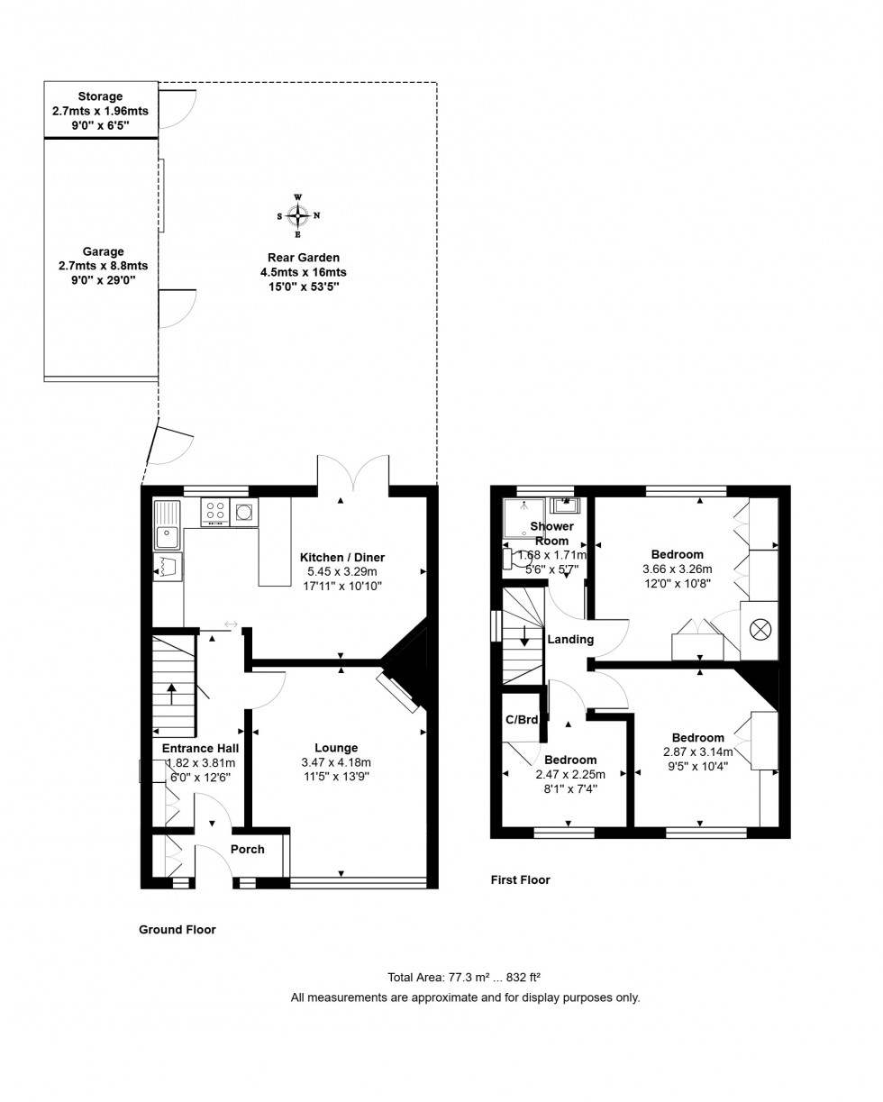 Floorplan for Brightside Avenue, Staines-upon-Thames, Surrey
