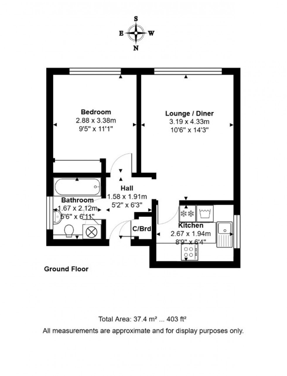 Floorplan for Woodthorpe Road, Ashford, Surrey