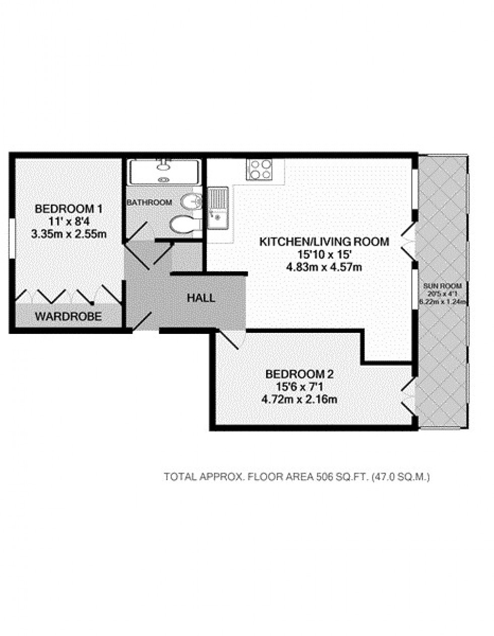 Floorplan for Laleham Road, STAINES-UPON-THAMES