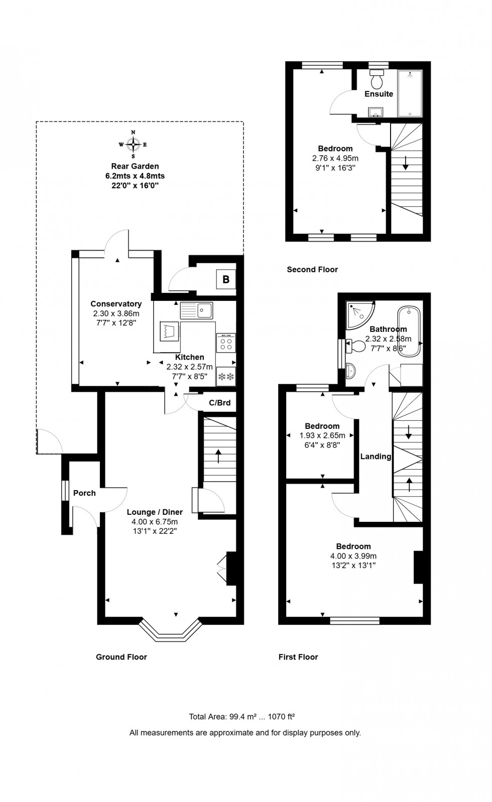 Floorplan for Railway Terrace, Staines-upon-Thames, Surrey