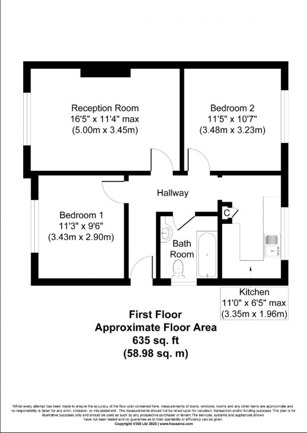 Floorplan for Brightside Avenue, Staines-upon-Thames, Surrey