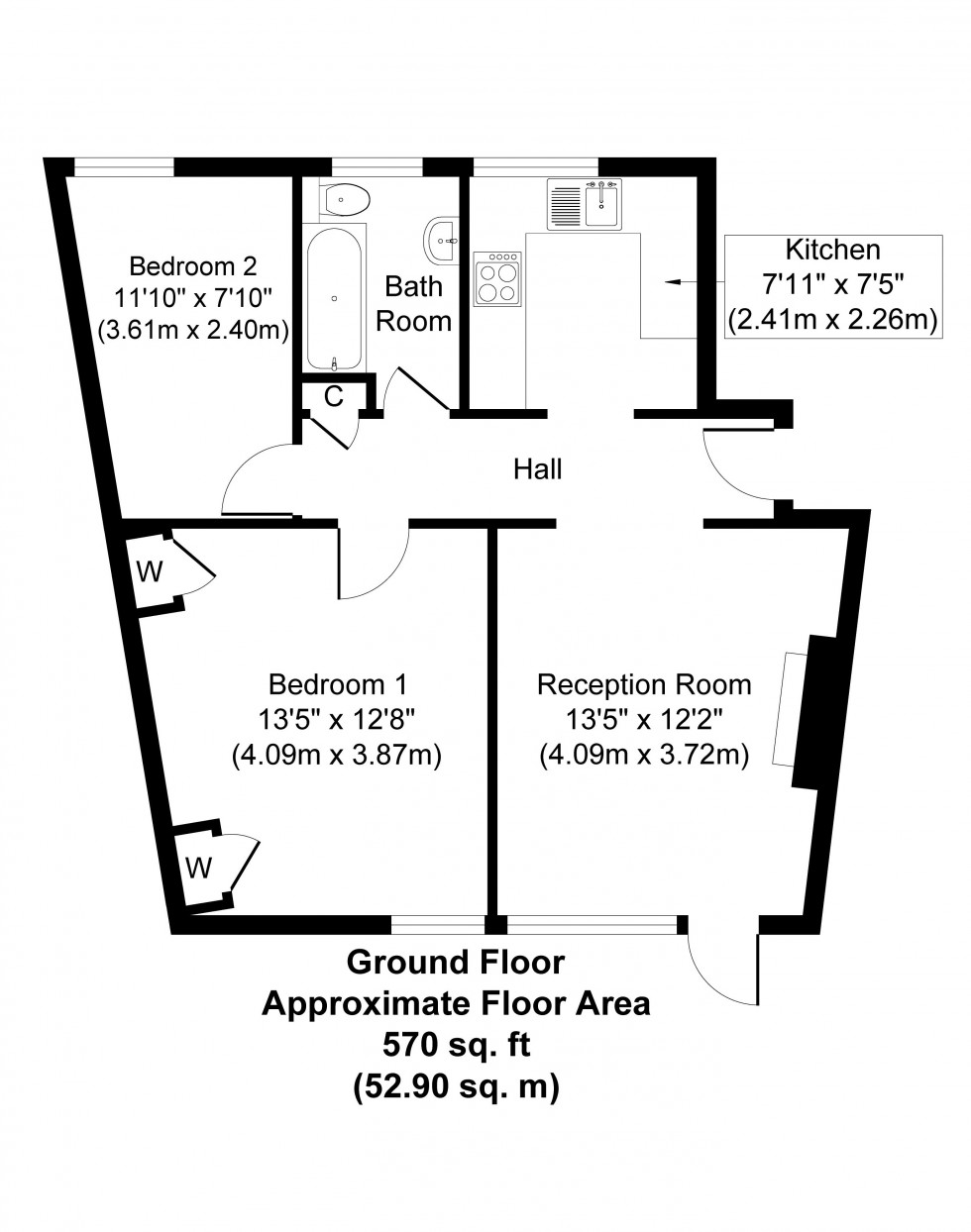 Floorplan for Laleham Road, Staines-upon-Thames, Surrey