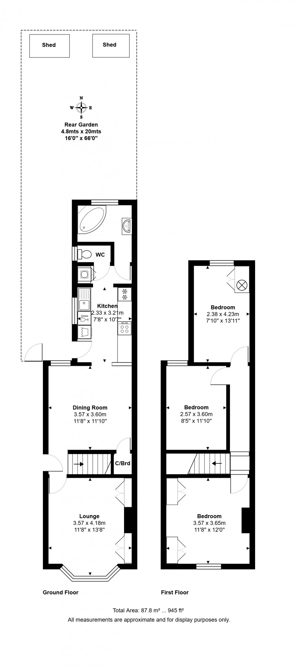 Floorplan for Railway Terrace, Staines-upon-Thames, Surrey
