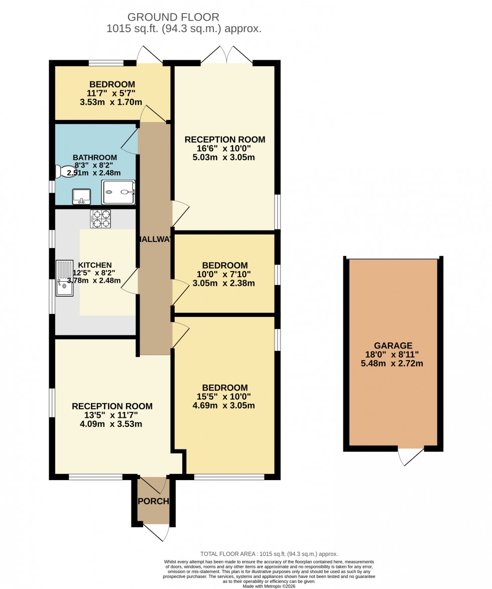 Floorplan for Desford Way, Ashford, Surrey