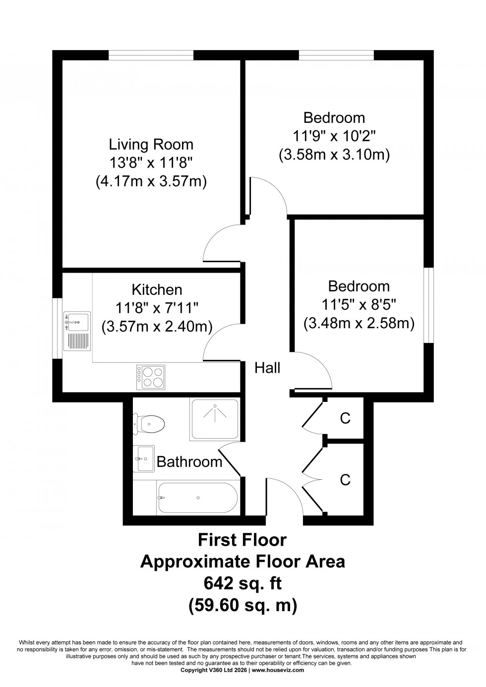 Floorplan for Bedfont, Feltham, Greater London